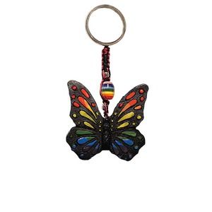 Key Chain Keyring Purse Bag Charm Rainbow Butterfly